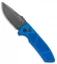 Pro-Tech Les George SBR Automatic Knife Blue Knurled Aluminum (2.6" Black)
