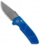 Pro-Tech Les George SBR Automatic Knife Knurled Blue Al (2.6" Acid Wash)