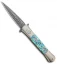 Pro-Tech The Don  Custom Automatic Knife Titanium/Abalone (3.5" Damascus)
