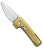 D Rocket Design Harlock Automatic Knife Gold Titanium (2" Satin)