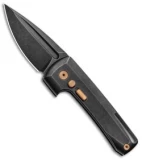 D Rocket Design Harlock Automatic Knife Black Titanium (2" Black)