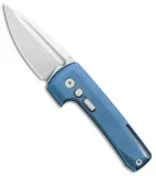 D Rocket Design Harlock Automatic Knife Blue Titanium (2" Satin)