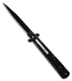 SKM 9.75" Slimline Leverlock Automatic Knife Black Wood  (4.25" Black)