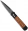 Pro-Tech Custom Godfather Automatic Knife w/ Black Ash Burl (4" Damascus) 906-D