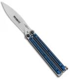 Bradley Kimura Butterfly Balisong Knife Black/Blue G-10 (3.9"  Bead Blast)