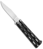 Bear & Son 113B Small Butterfly Balisong Knife Black Textured (3.3" Satin)