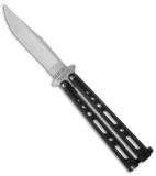 Bear & Son 117 Large Butterfly Knife Black  (4" Satin)