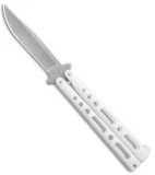 Benchmark Butterfly Knife White Epoxy Steel (4" Stonewash)