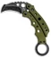 Mantis Vuja De Balisong Karambit Crossover Knife Green G-10 (2" Black SW)