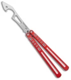 BBbarfly BBFireFly  Knife Style Bottle Opener Balisong Red (4.25" Satin)