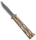 Benchmark Butterfly Knife Gold Epoxy Steel (4" Stonewash)
