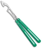 BBbarfly BBFireFly Knife Style Bottle Opener Balisong Green (4.25" Satin)