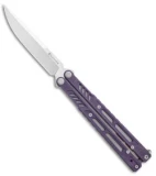Maxace Banshee V2 Balisong Butterfly Knife Purple G-10 (4.6" Satin)