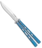Eldon Talley Custom Talisong Pro Butterfly Knife Blasted Blue Ti (4.5" Satin)