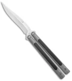 Biegler Bladeworks Custom Stinkfinger Balisong Knife Ti/Blk G-10 (4.4" Satin)