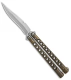 Biegler Bladeworks Custom Stinkfinger Balisong Knife Brz Ti w/Latch (4.3" Satin)