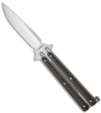 Les Voorhies Custom Model 1 Balisong Large Knife Lightning Strike Carbon Fiber