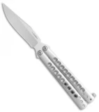 Les Voorhies Custom Knives  Balisong Butterfly Knife Titanium (4.1" Satin)