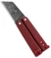 Nathan Dewey Custom Gremlin Mini Balisong Knife Red G-10 (2" Damascus)