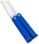 Nathan Dewey Custom Gremlin Mini Balisong Knife Blue G-10 (2" Satin)
