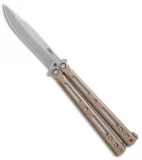 DogBite Knives DB3.1 Balisong Butterfly Knife Bronze/Gold Ti (4" Stonewash)
