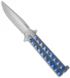 Les Voorhies Custom Knives Model 1 Balisong Butterfly Knife w/ Blue Titanium