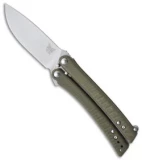 Benchmade 53 Mangus Bali-Song Butterfly Knife Green G-10 (3.15" Satin)