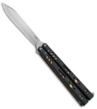 BRS Premium Replicant ALT Balisong Butterfly Knife Black G-10/Gold Ti (4.5" SW)