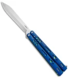 BRS Premium Replicant ALT Balisong Butterfly Knife Blue G-10/Green Ti (4.5" SW)