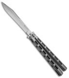 Snody Knives Custom Highroller Balisong Butterfly Knife Platinum SW (5" Satin)