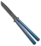 Eldon Talley Custom Talisong Flipper Balisong Knife (4.25" Tanto Damascus)