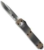 Microtech UTX-70 S/E OTF Automatic Knife (2.4" Tan Camo Serr) 148-2TC