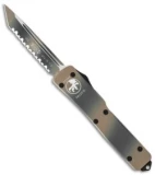 Microtech UTX-70 Tanto OTF Automatic Knife (2.4" Tan Camo Full Serr) 149-3UC