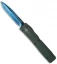 Marfione Custom Ultratech OTF Knife  "Earth" Green (Blued Damascus)