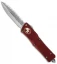 Microtech Troodon D/E OTF Red Automatic Knife (3" Stonewash Full Serr) 138-12RD