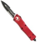 Microtech Red Troodon D/E OTF Automatic Knife (3" Black Serr) 138-2RD