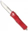 Microtech Red Troodon S/E OTF Automatic Knife (3" Satin Serr) 139-5RD