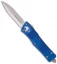 Microtech Blue Troodon D/E OTF Automatic Knife (3" Bead Blast Plain) 138-7BL