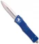Microtech Blue Troodon D/E OTF Automatic Knife (3" Stonewash Serr) 138-11BL