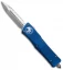 Microtech Troodon D/E OTF Automatic Knife Blue (3" Satin Full Serr) 138-6BL
