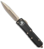Microtech UTX-85 Dagger D/E OTF Automatic Knife Black (3.1" Bronze Full Serr)