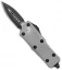 Microtech Troodon Mini D/E OTF Automatic Knife Gray Aluminum (1.9" Black)