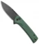 CIVIVI Conspirator Button Lock Knife Green Micarta (3.5" Black SW) C21006-2