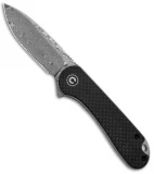 CIVIVI Elementum Liner Lock Knife Black G-10/Carbon Fiber (2.9" Damascus) C907DS