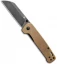 QSP Penguin Liner Lock Knife Brass (3.12" Black D2) QS130-G