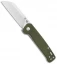 QSP Penguin Liner Lock Knife Green Micarta (3.12" Satin D2)