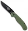 Ontario RAT Model 2 Liner Lock Knife OD Green (3" Black D2) 8830OD