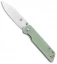 QSP Parrot Liner Lock Knife Natural Jade G-10 (3.25" Satin)