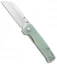 QSP Penguin Liner Lock Knife Natural Jade G-10 (3.25" Satin)