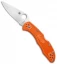 Spyderco Delica 4 Knife Flat Ground Orange FRN (2.88" Satin) C11FPOR